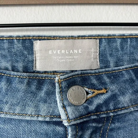 Everlane Curvy Cheeky High Rise Straight Jeans Light Wash Size 29 Womens - Picture 5 of 10